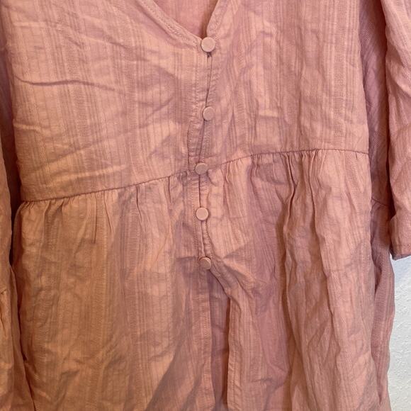 Mi Ami x Francesca’s Pink Blush Button Balloon Sleeve Blouse NWT Sz 3X - Picture 6 of 14
